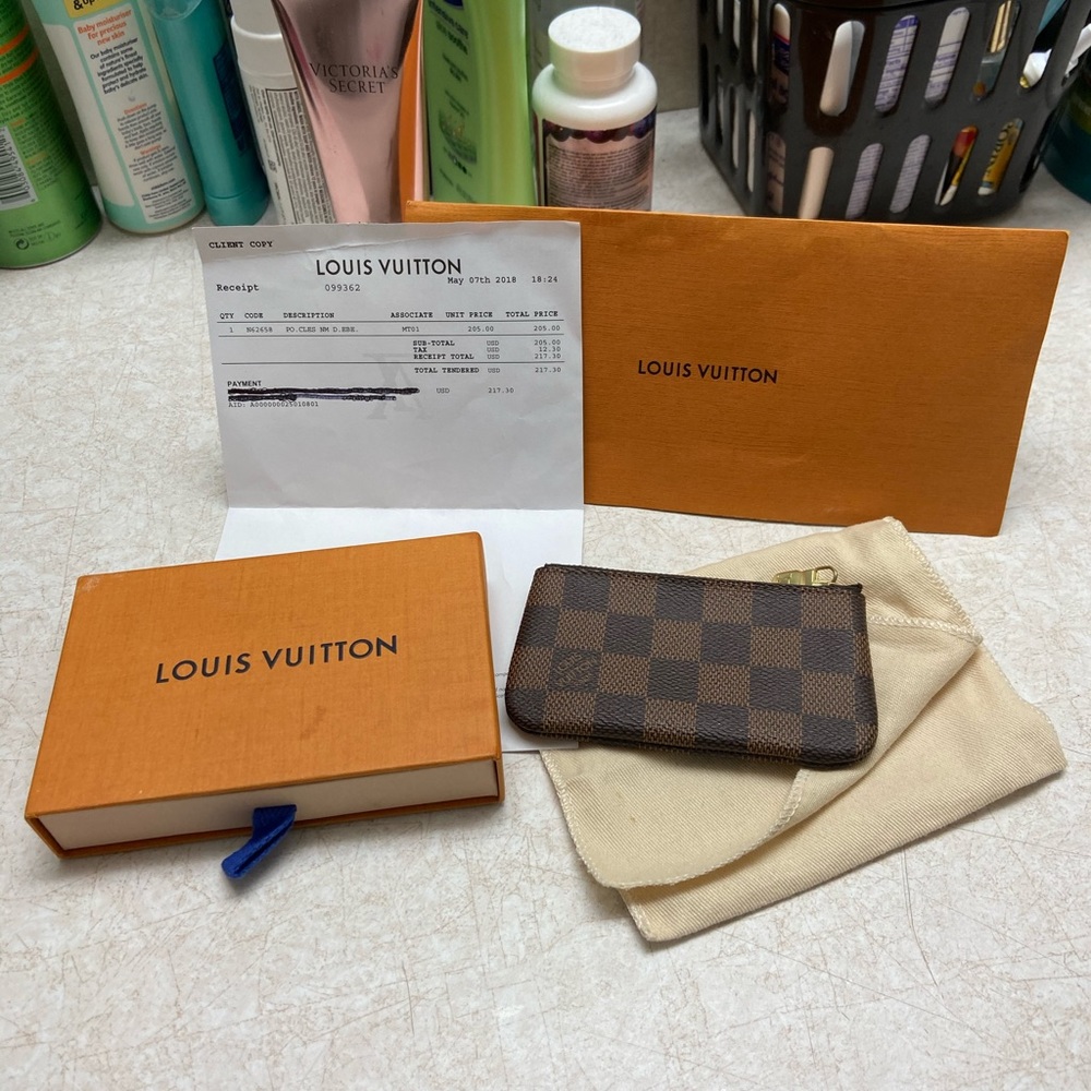 Authentic Louis Vuitton Damien Ebene Key Pouch